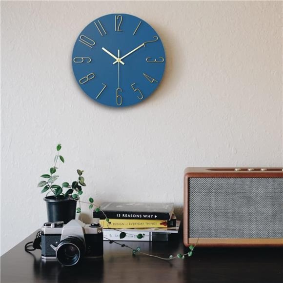 12 Inch Wall Clock Silent Non Ticking,Preciser Modern Style Decor Clock for Home - Picture 6 of 6
